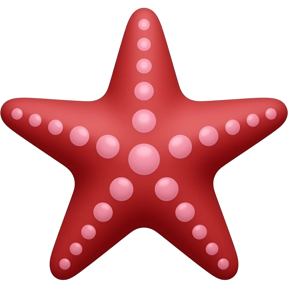 red starfish with MULTIPLE different size pink spots emoji