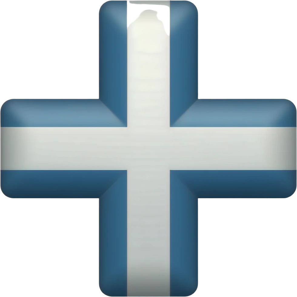 White and dark blue horizontal striped cross emoji