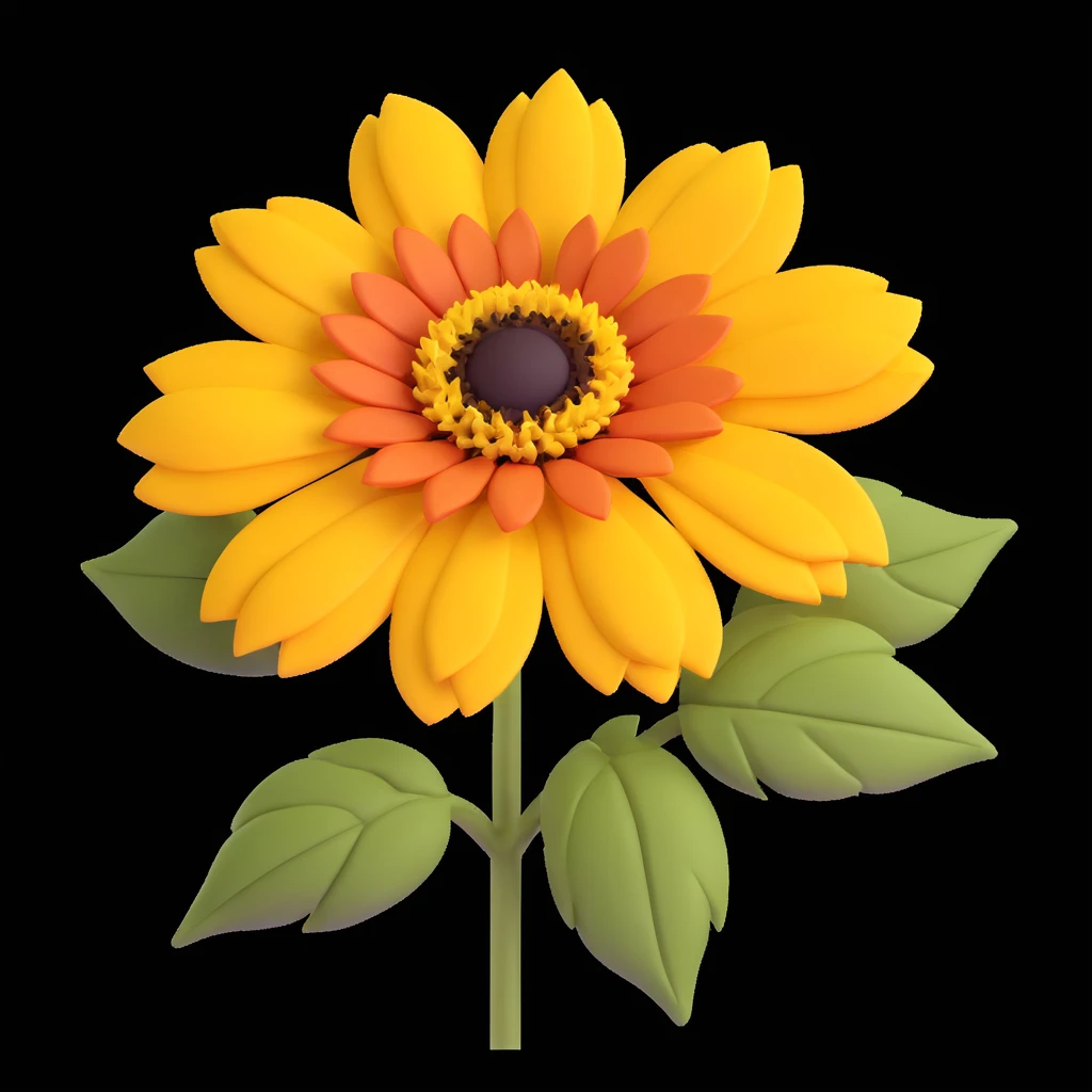 heliopsis flower, 3D illustration, iOS style, voluminous petals, light background, smooth shapes, pastel shades emoji