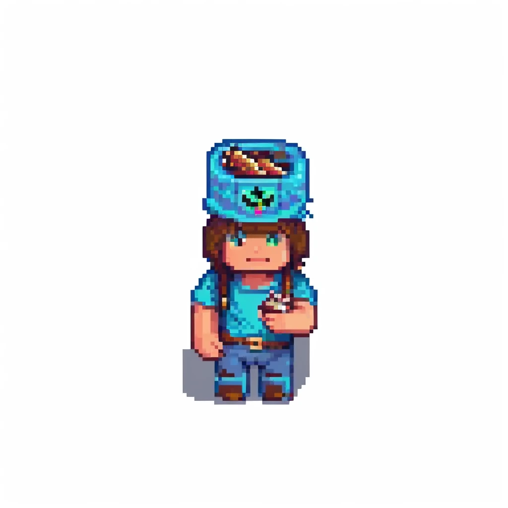 minecraft steve character holding and smoking a blunt, pixel art style, simple background emoji