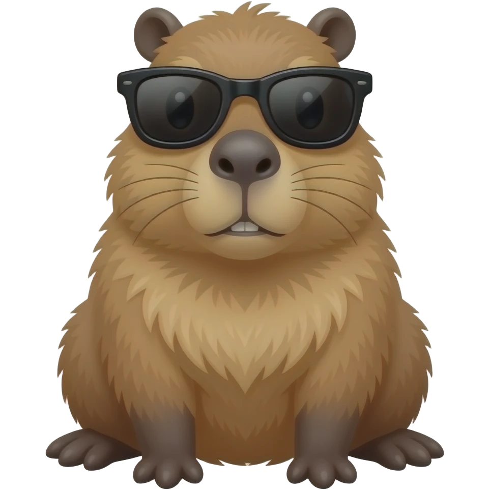 capybara with very black tinted sunglasses cant see eyes sitting emoji