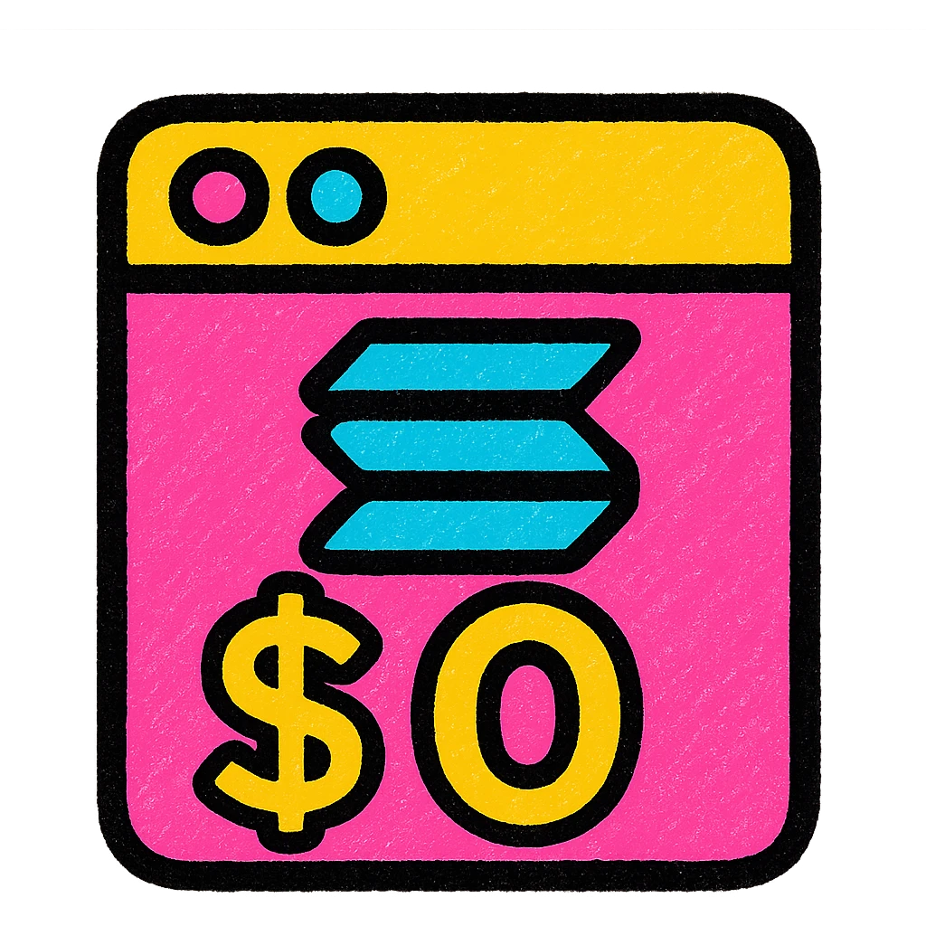 A logo for a solana wallet balance tracker in the macos menubar, minimalilst emoji