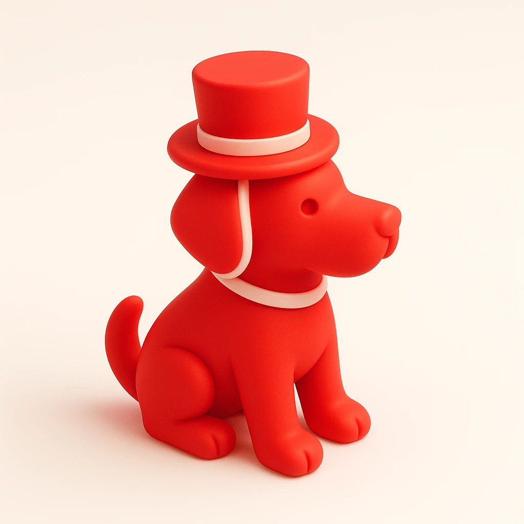 dog with tophat emoji