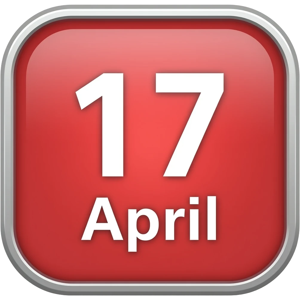 Buatkan saya emoji 17 April berwarna merah emoji