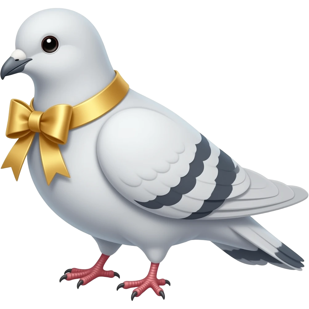 dove with gold ribbon emoji