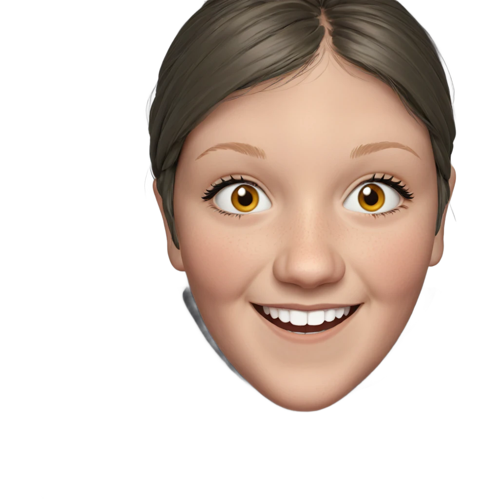 smiling girl in grey hoodie emoji