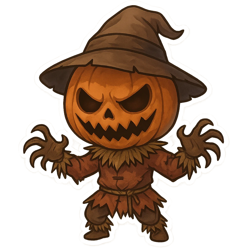 Halloween scarecrow, make it scary, remove background  emoji