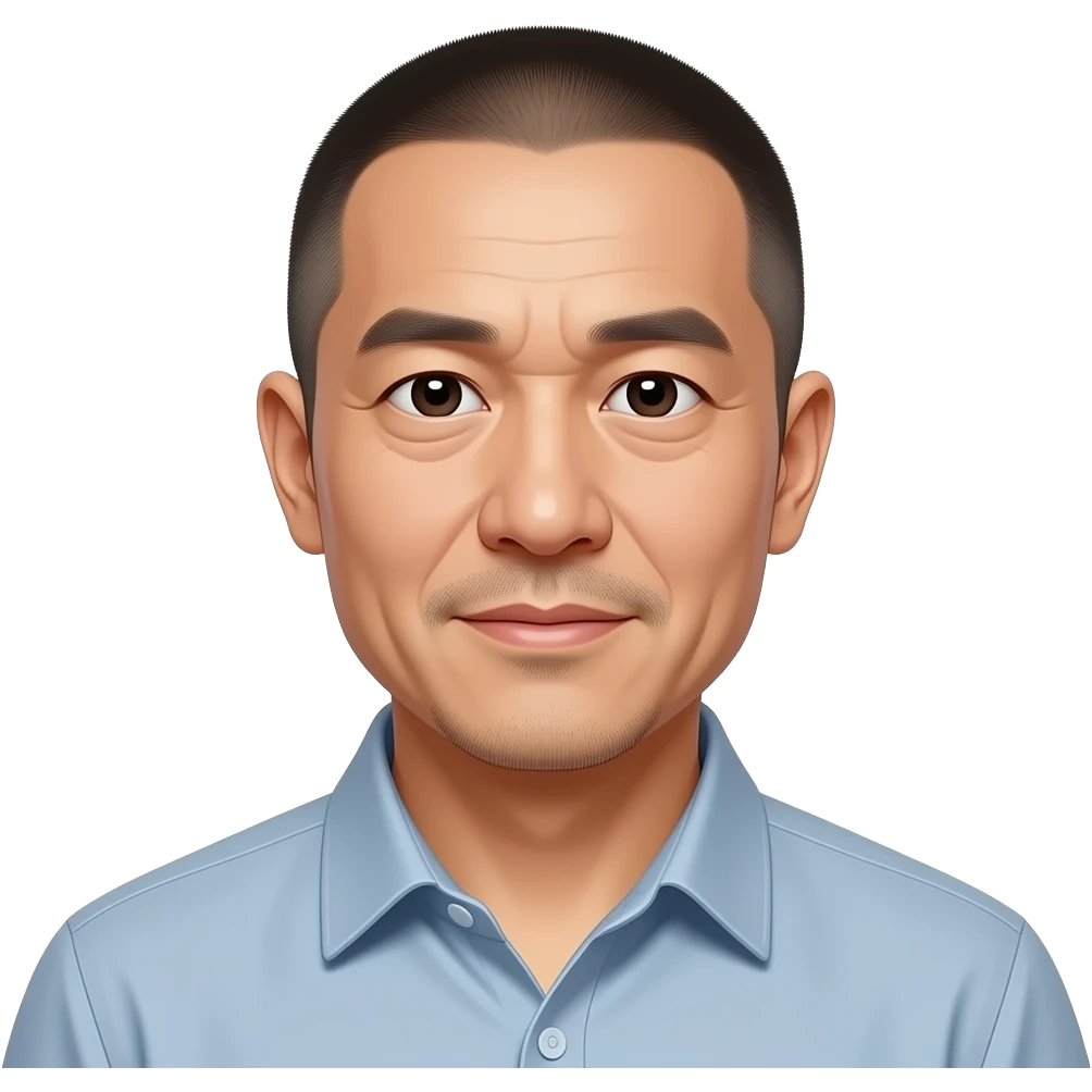40s east asian men shaven buzz cut emoji
