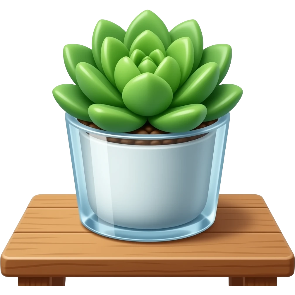 Succulent plant in crystal pot emoji