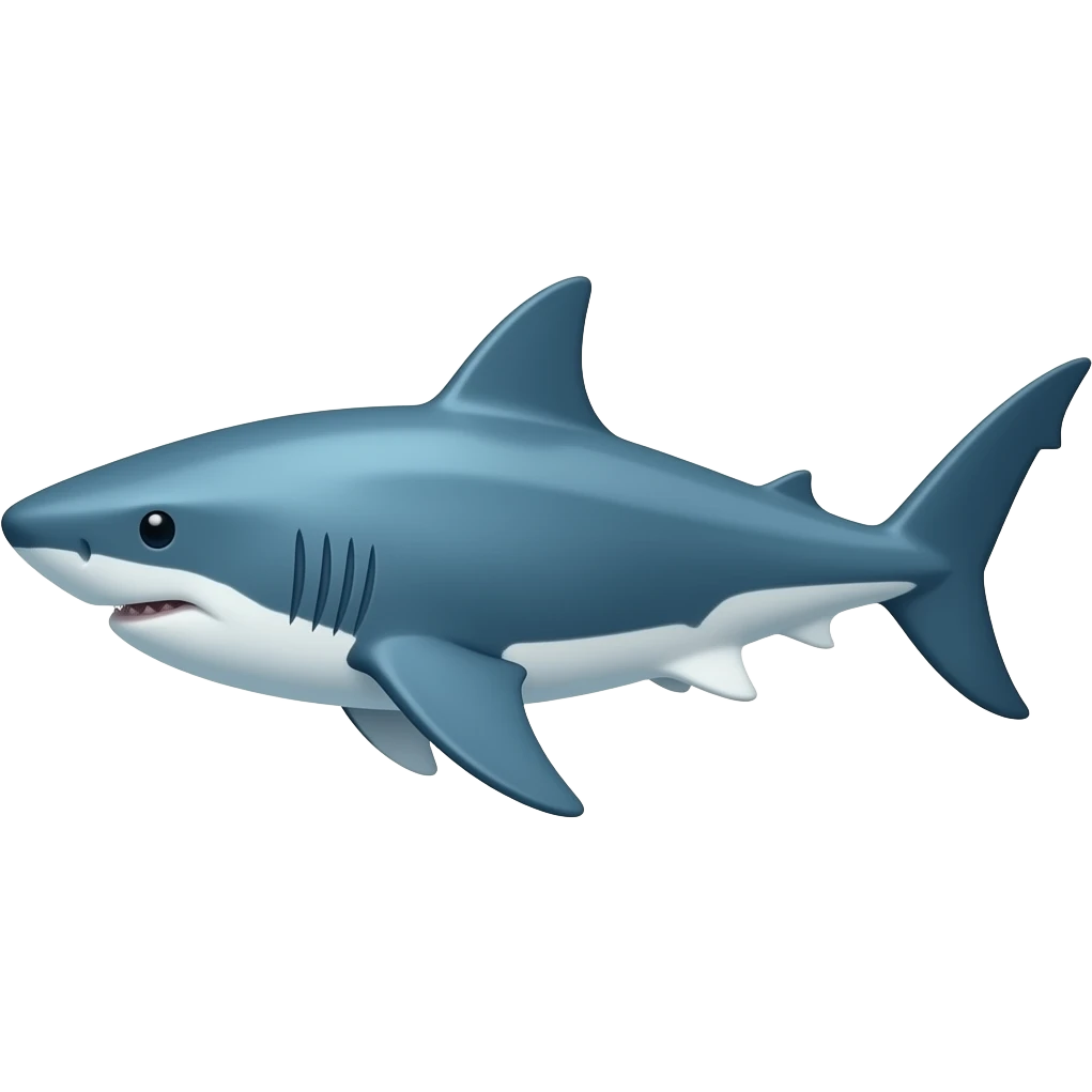 An indigo colored shark emoji