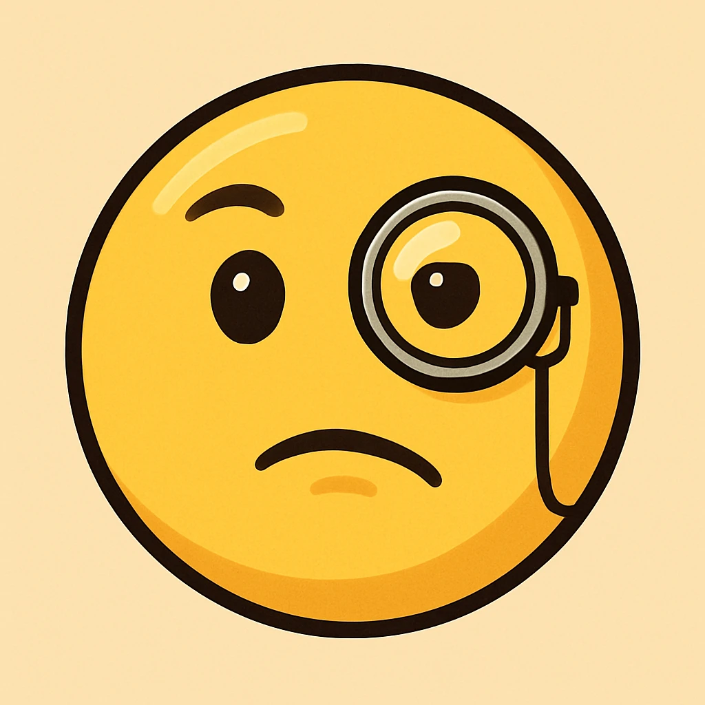 yellow face with monocle emoji