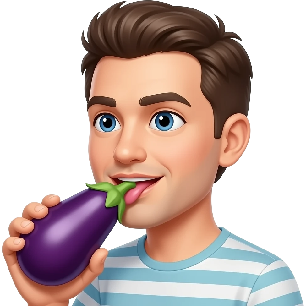 Emoticon licking eggplant emoji emoji