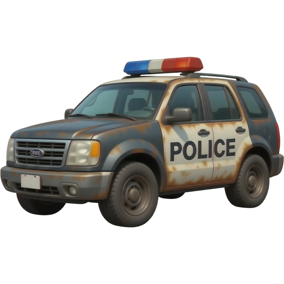 rusty old police suv emoji