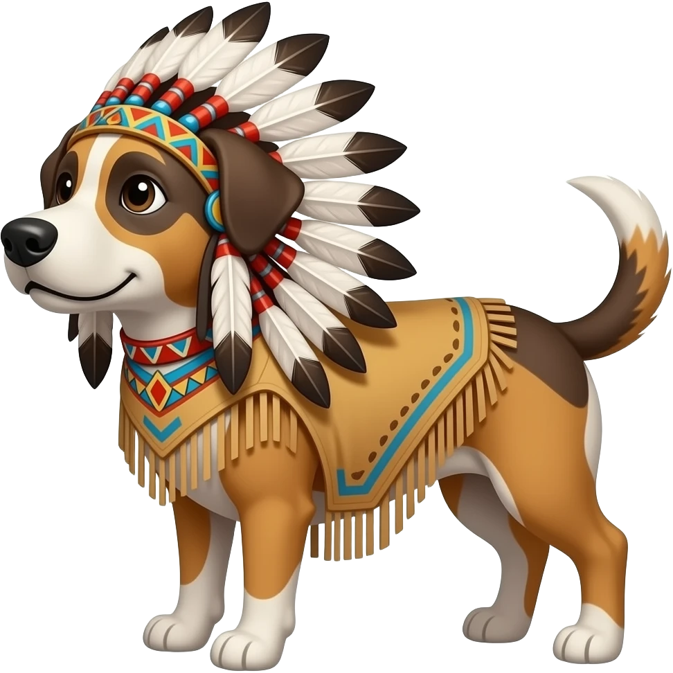 dog in native american regalia full body emoji