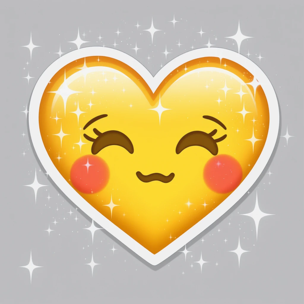 goth heart emoji, cute and shiny, with sparkles, no background emoji