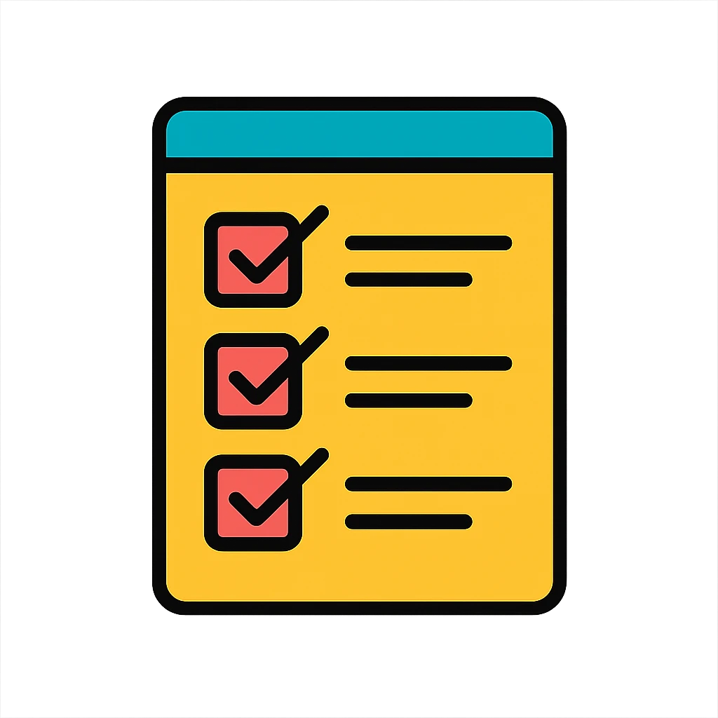 checklist icon, clean and simple, modern style emoji