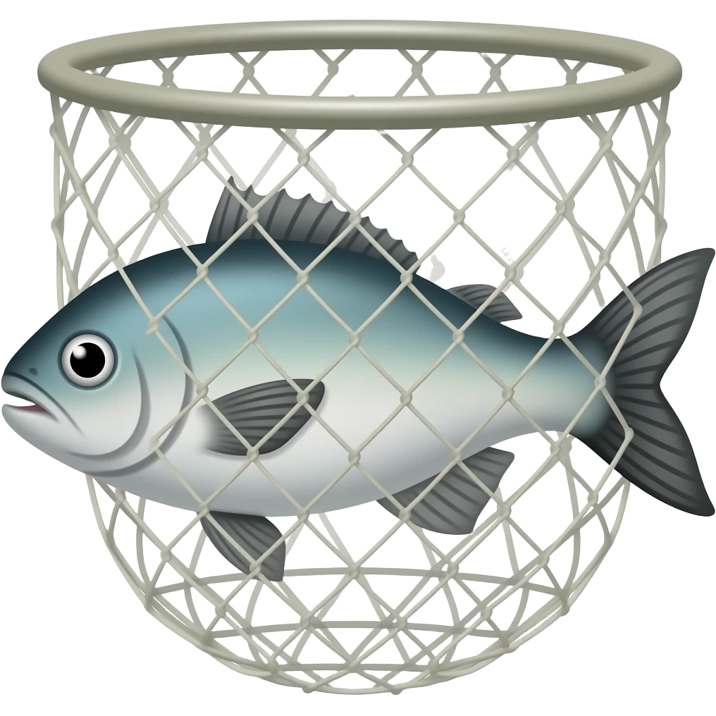 a fish in a net emoji