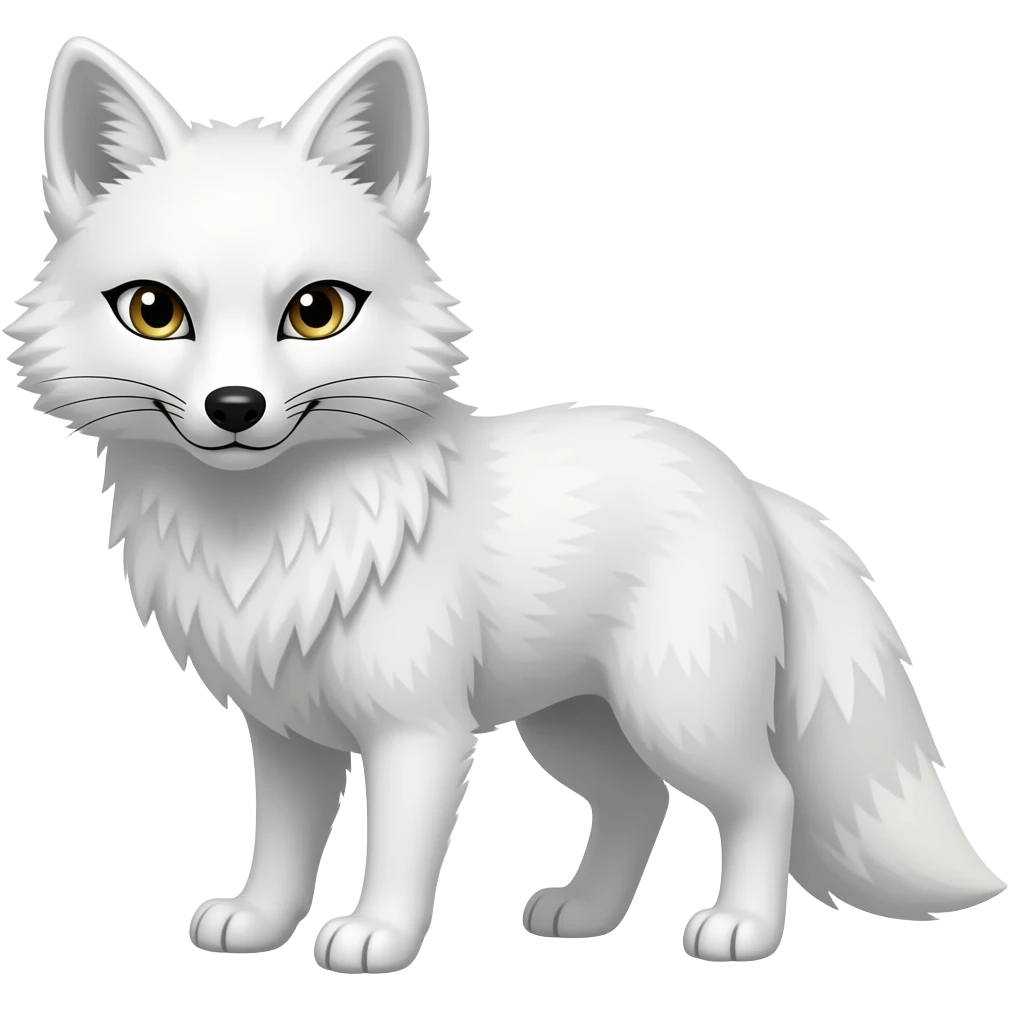 white adorable fluffy hunter eyed  drawn emoji