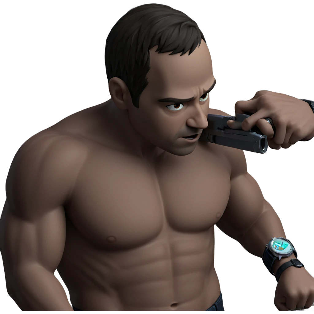 boy with weapon and watch emoji