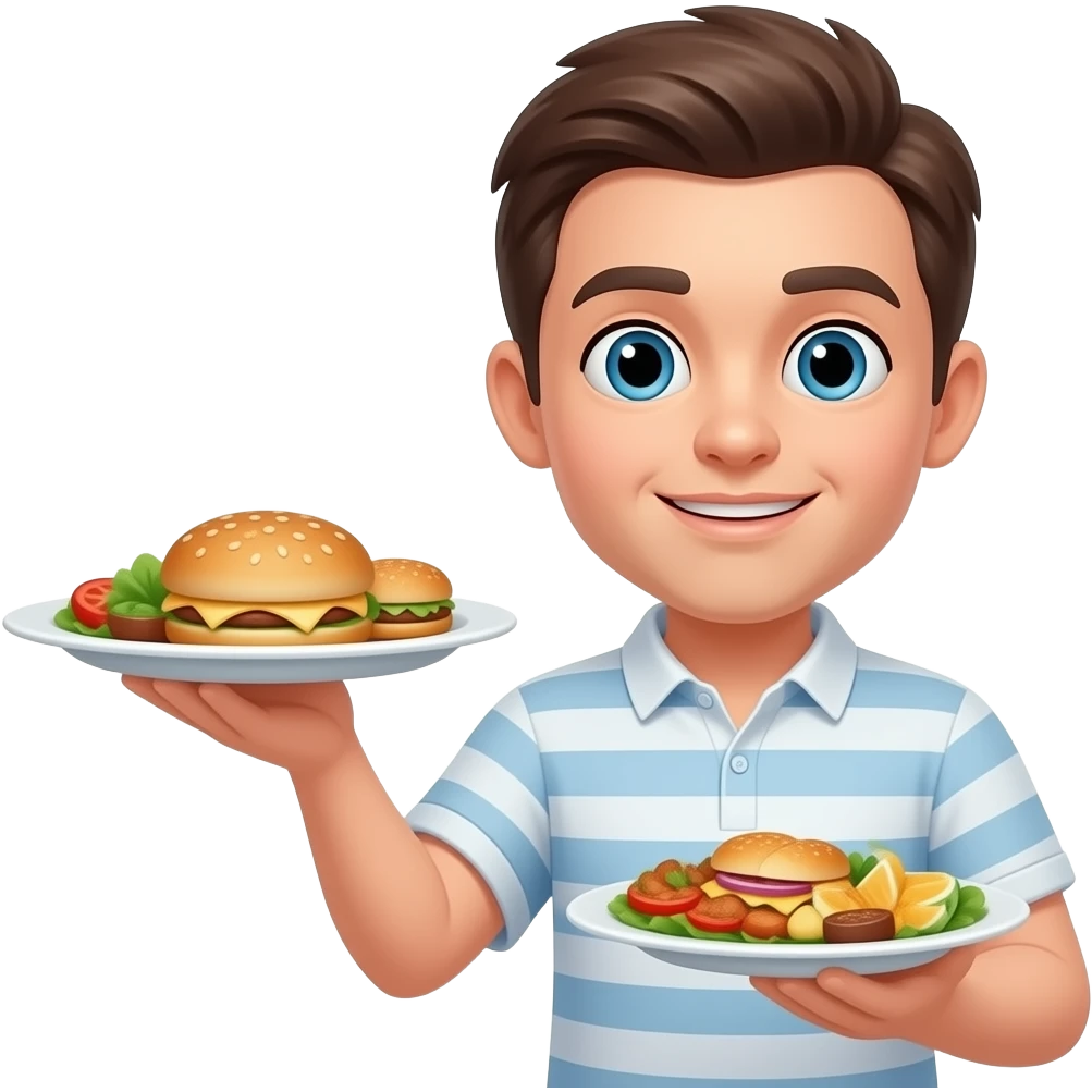 person with plate asking for food emoji