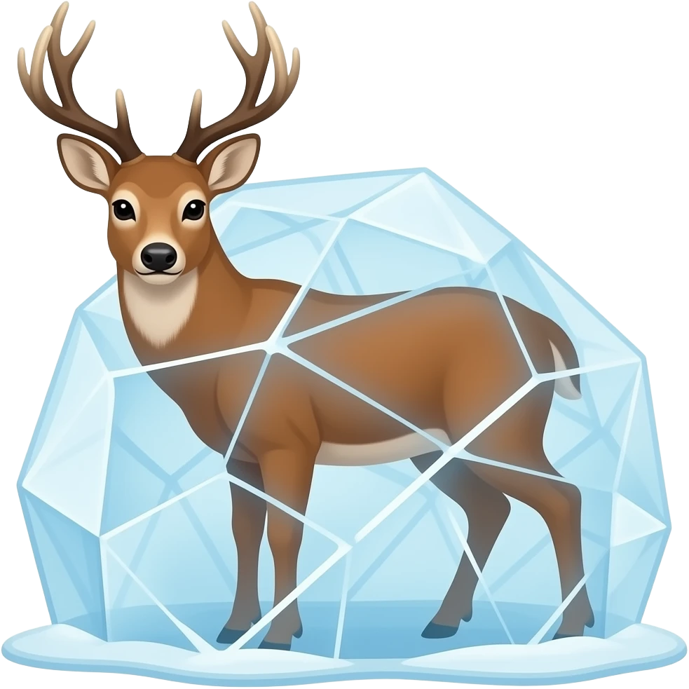 Deer trapped in ice emoji