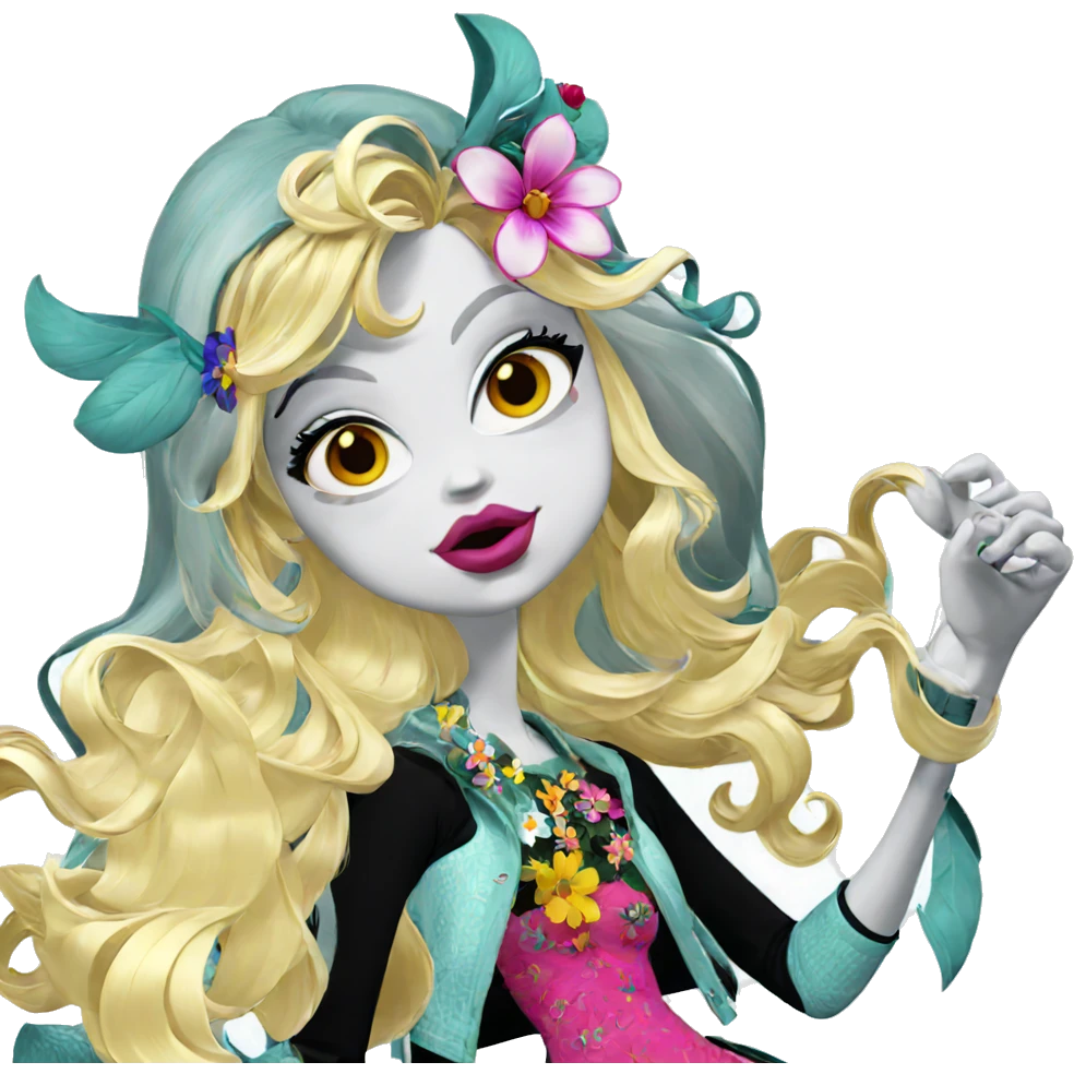 blonde girl with flower accessory emoji