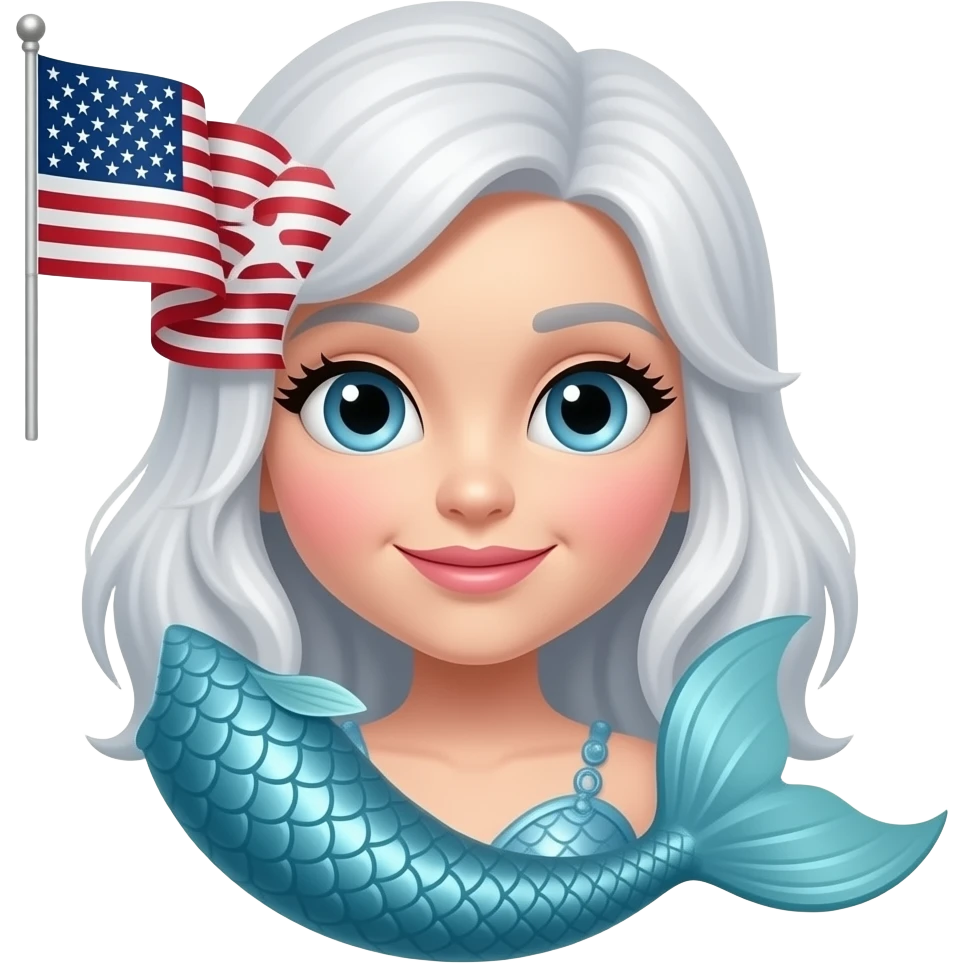 American flag mermaid emoji