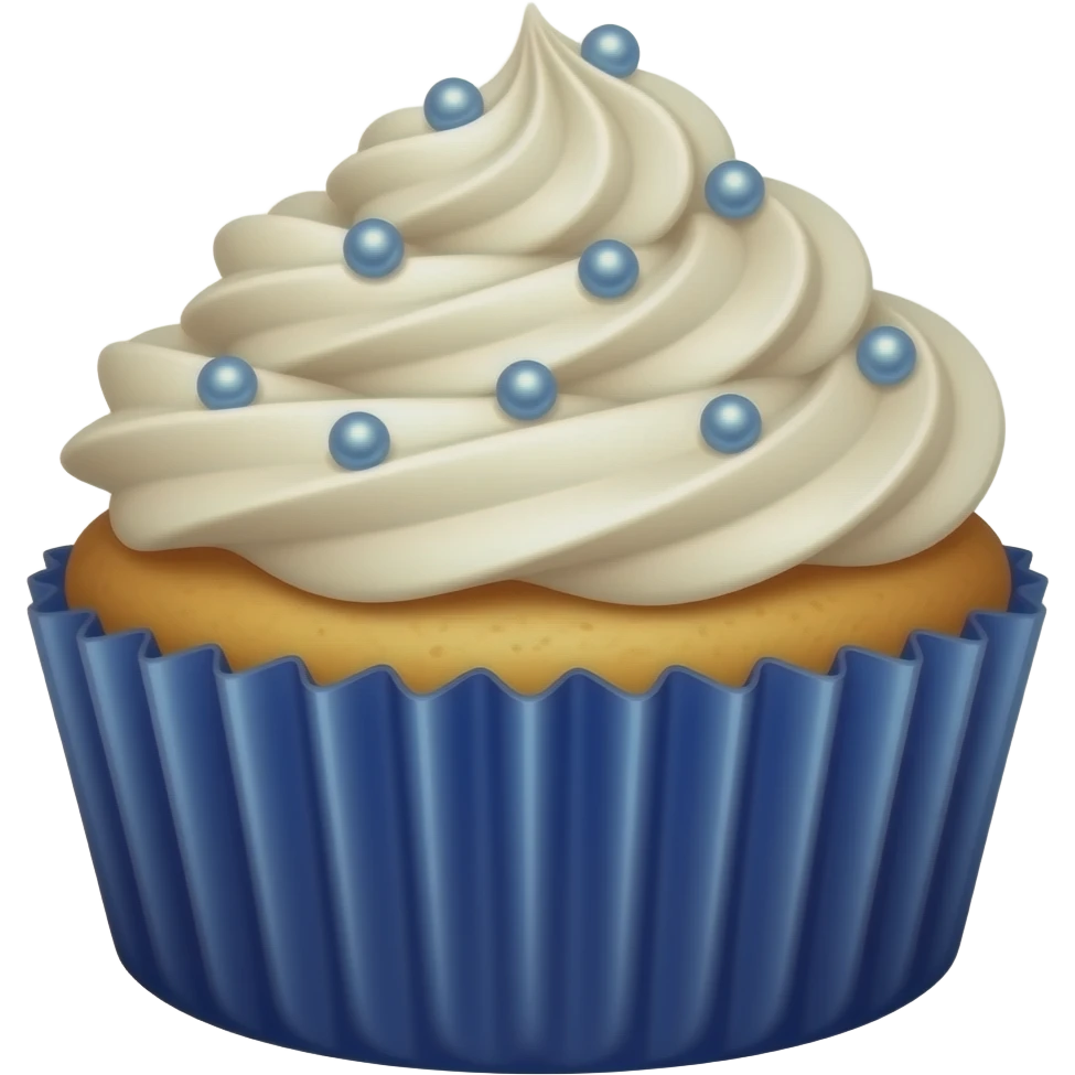 Navy blue cupcake emoji