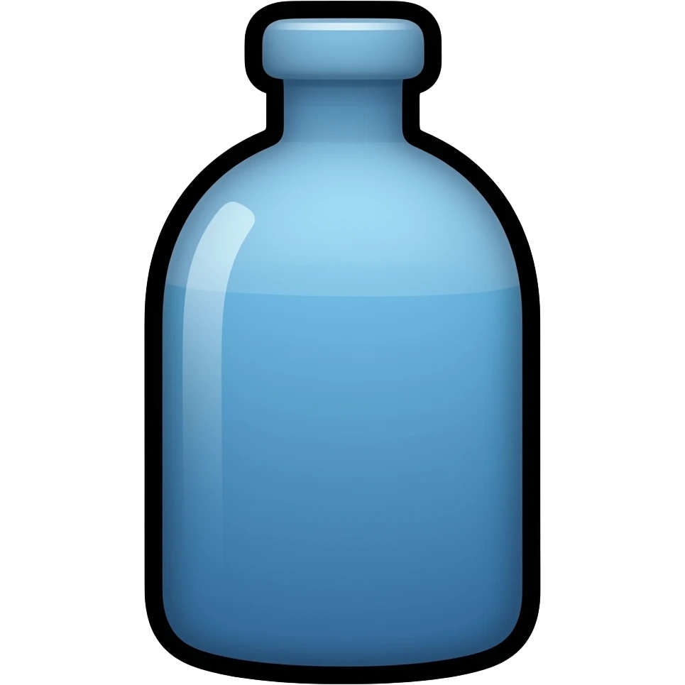 thick black outline, blue bottle emoji, thick black outline, simple cartoon emoji