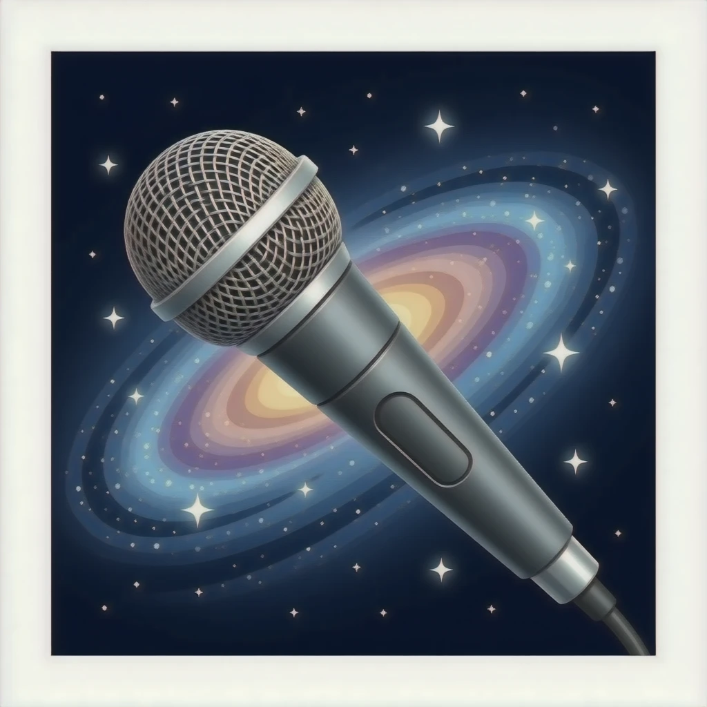 GALAXY nebula Milky Way microphone with imprints emoji