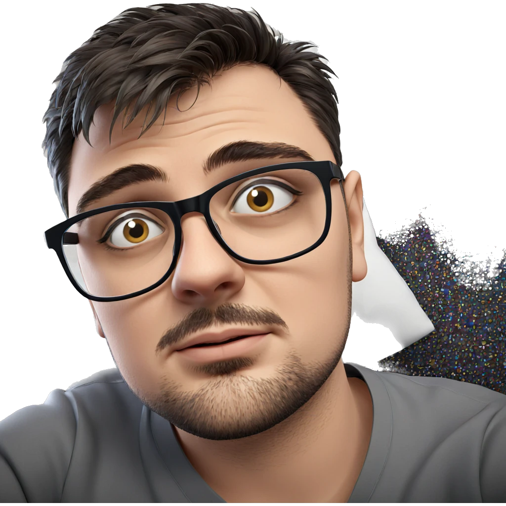male portrait with glasses emoji
