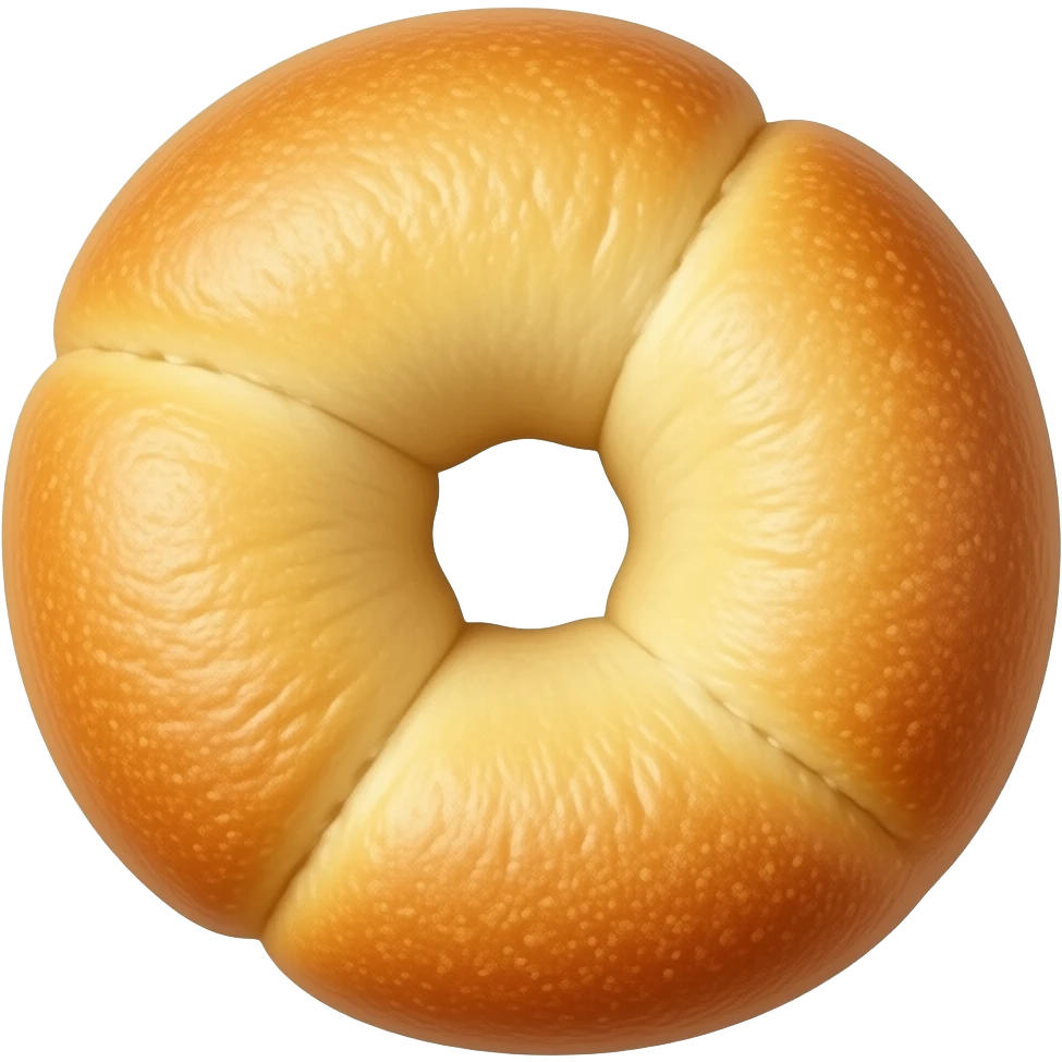Emoji-style illustration, small round golden-brown cheese bread, slightly irregular shape, soft puffy texture, small center hole, smooth cartoon style, bold outline, transparent background. emoji