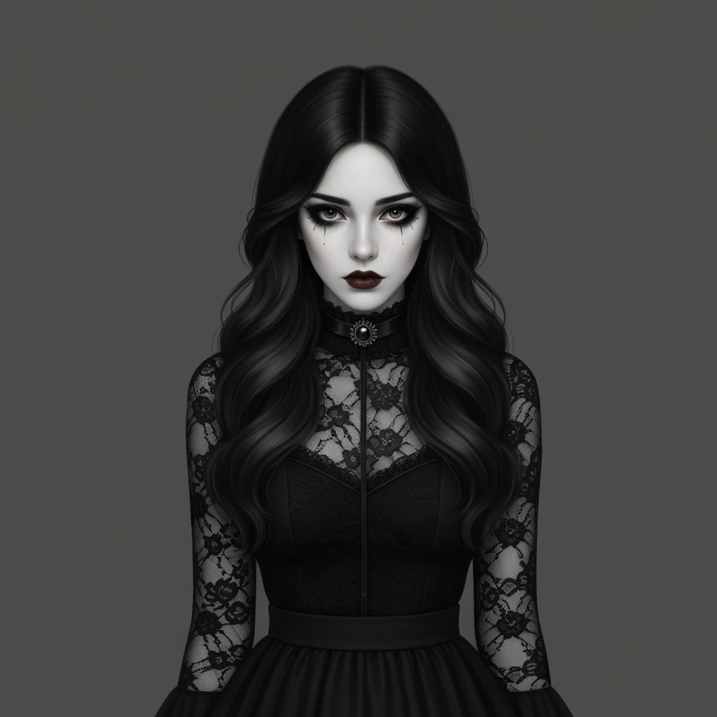 goth profile banner, cute, expressive, minimal, variation 3 emoji