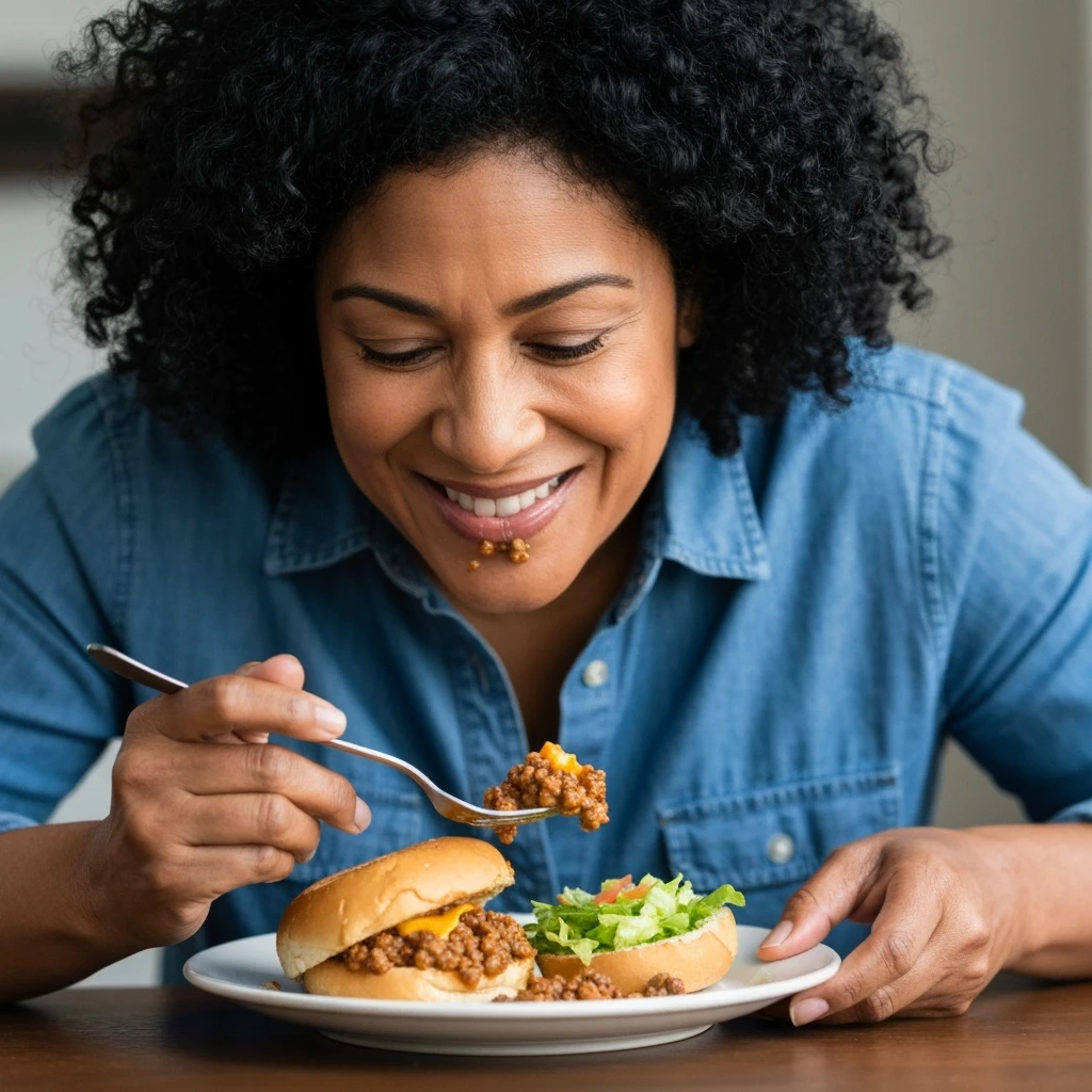 person eating sloppy joe emoji