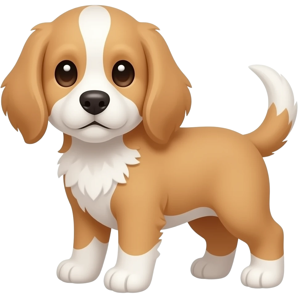 Creamy Cockapoo puppy white chest white feet white tip to tail no white on face emoji