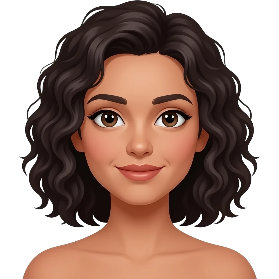 paler tanned woman with dark curlier hair shoulder length emoji