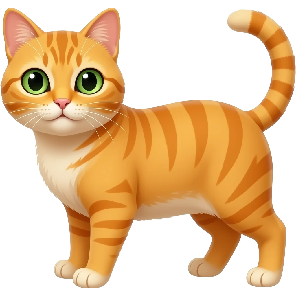 Orange cat with green eyes emoji