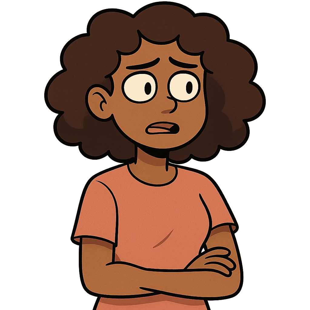 garota parda de cabelos cacheados emoji