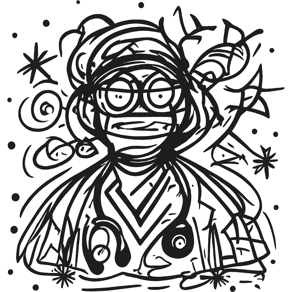 A modern doctor facing the front wearing scrubs emoji