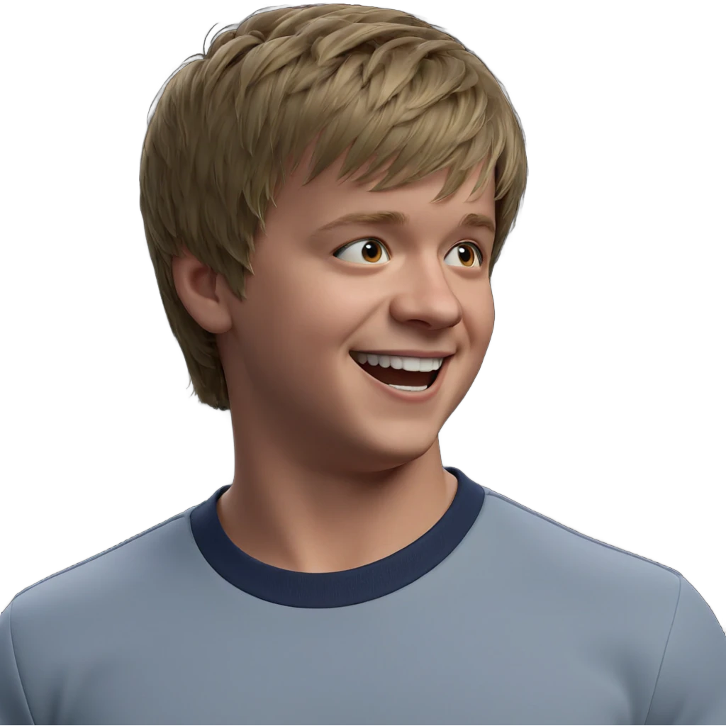 boy with a big smile emoji