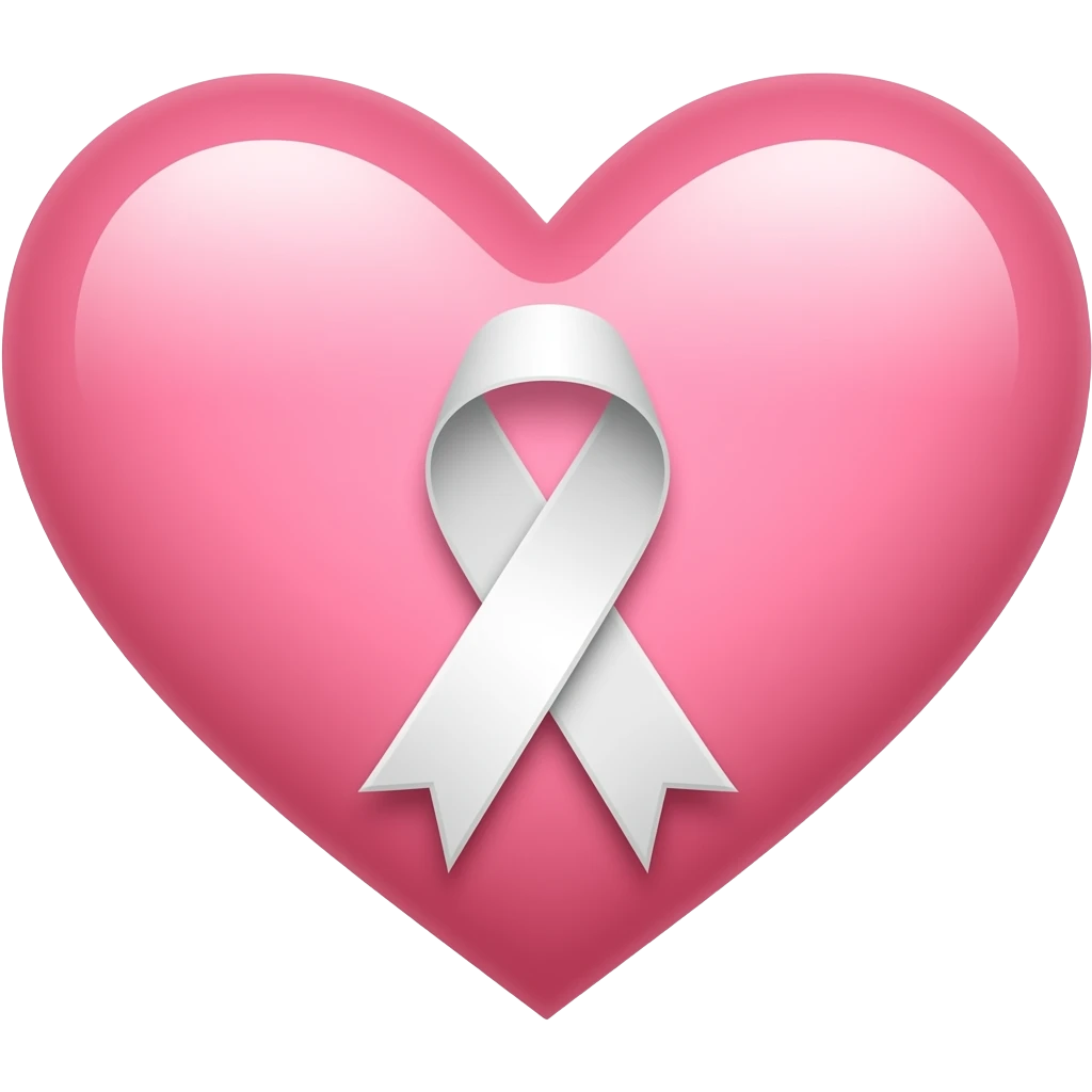 Pink heart, white race ribbon emoji