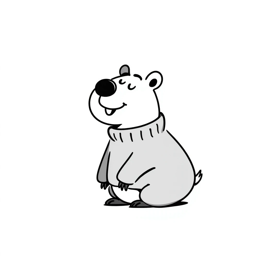 capybara smiling wearing a light grey sweater emoji