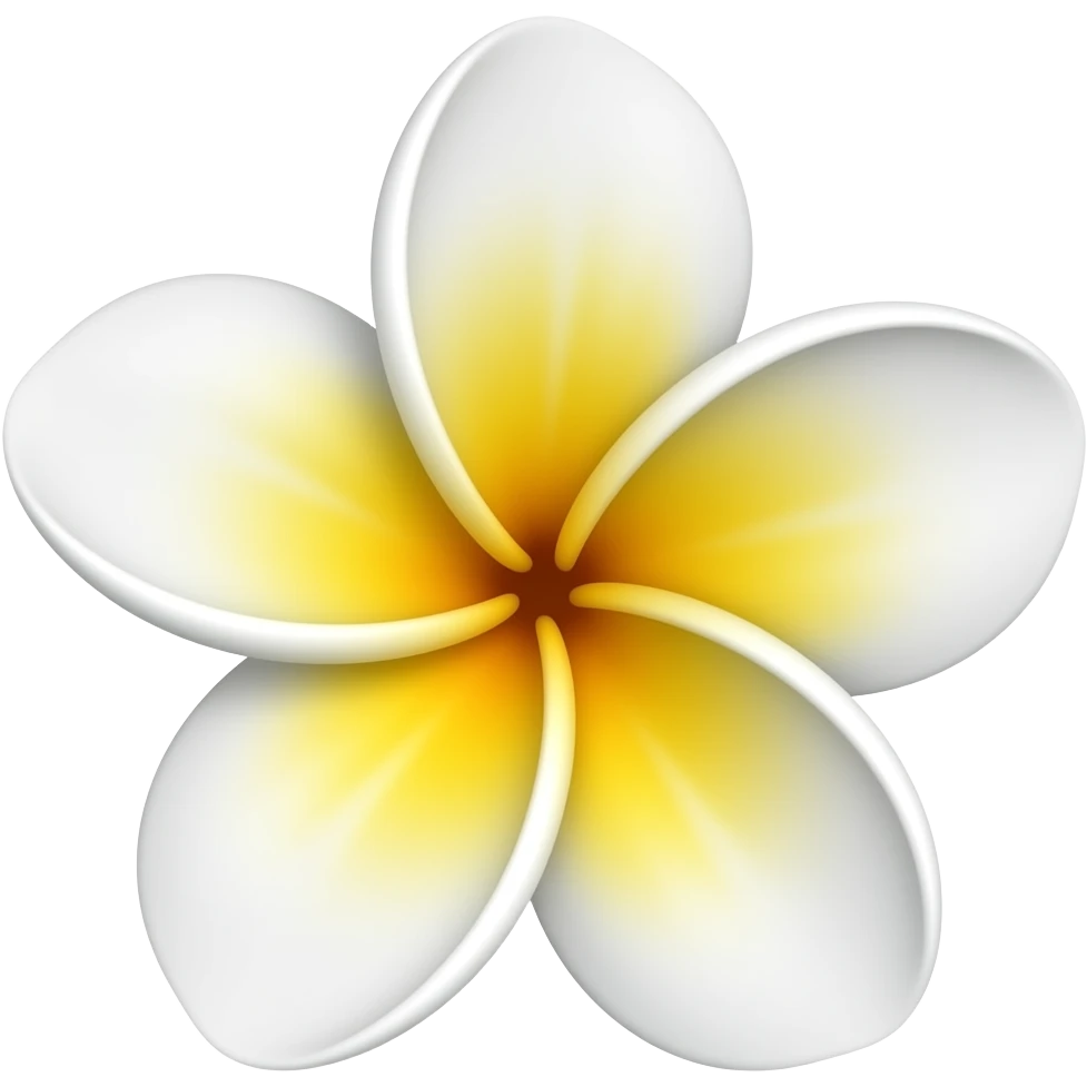 Frangipani flower with white and yellow emoji