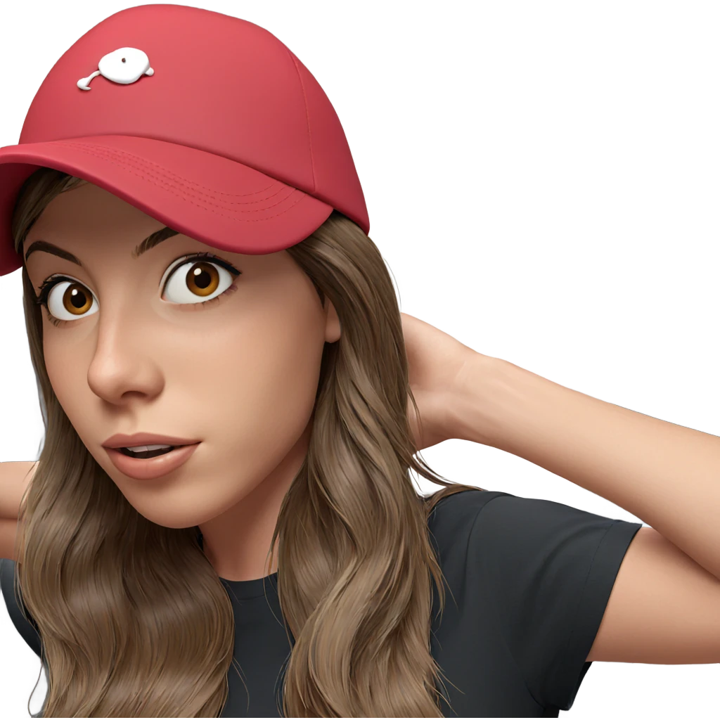 girl with brown hair hat emoji
