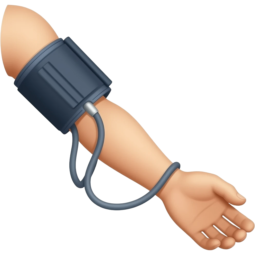 blood pressure machine with arm emoji