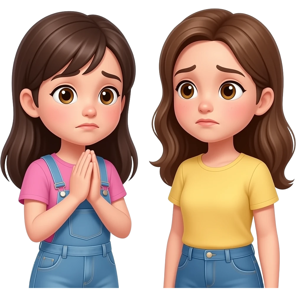 a girl pleading another girl to be my firedn emoji