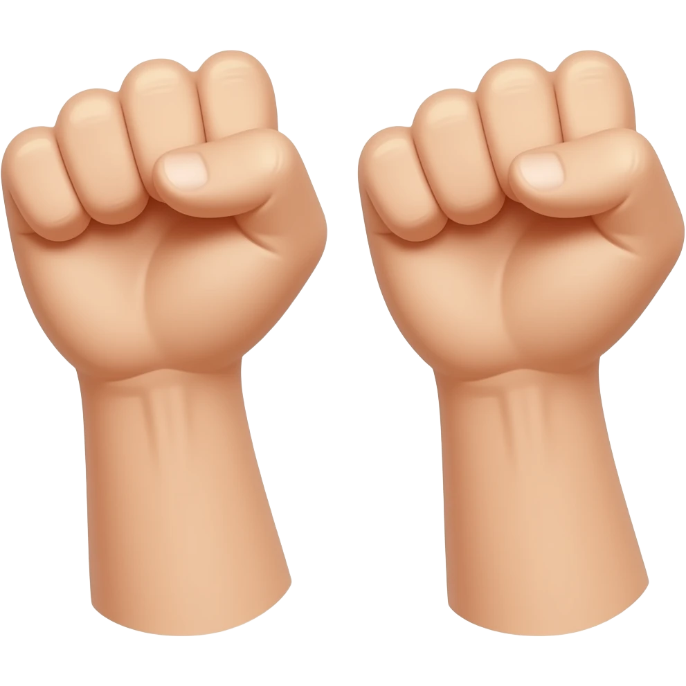 left and right fist closed side view emoji