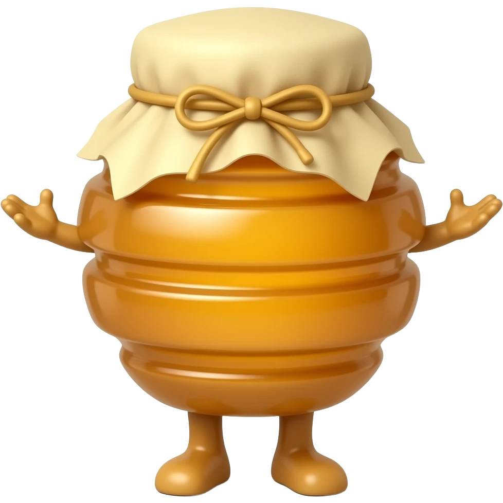 Honey bottle with legs without arms emoji