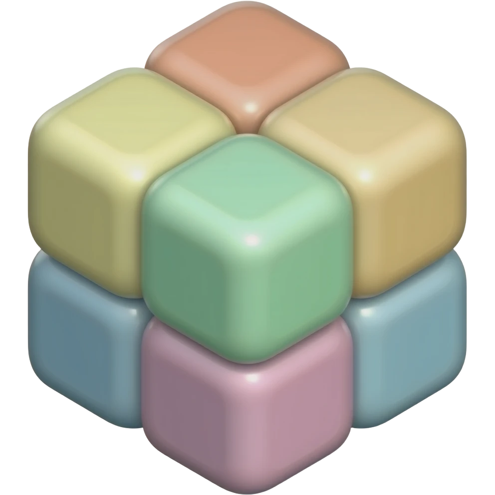 multi color cubes emoji