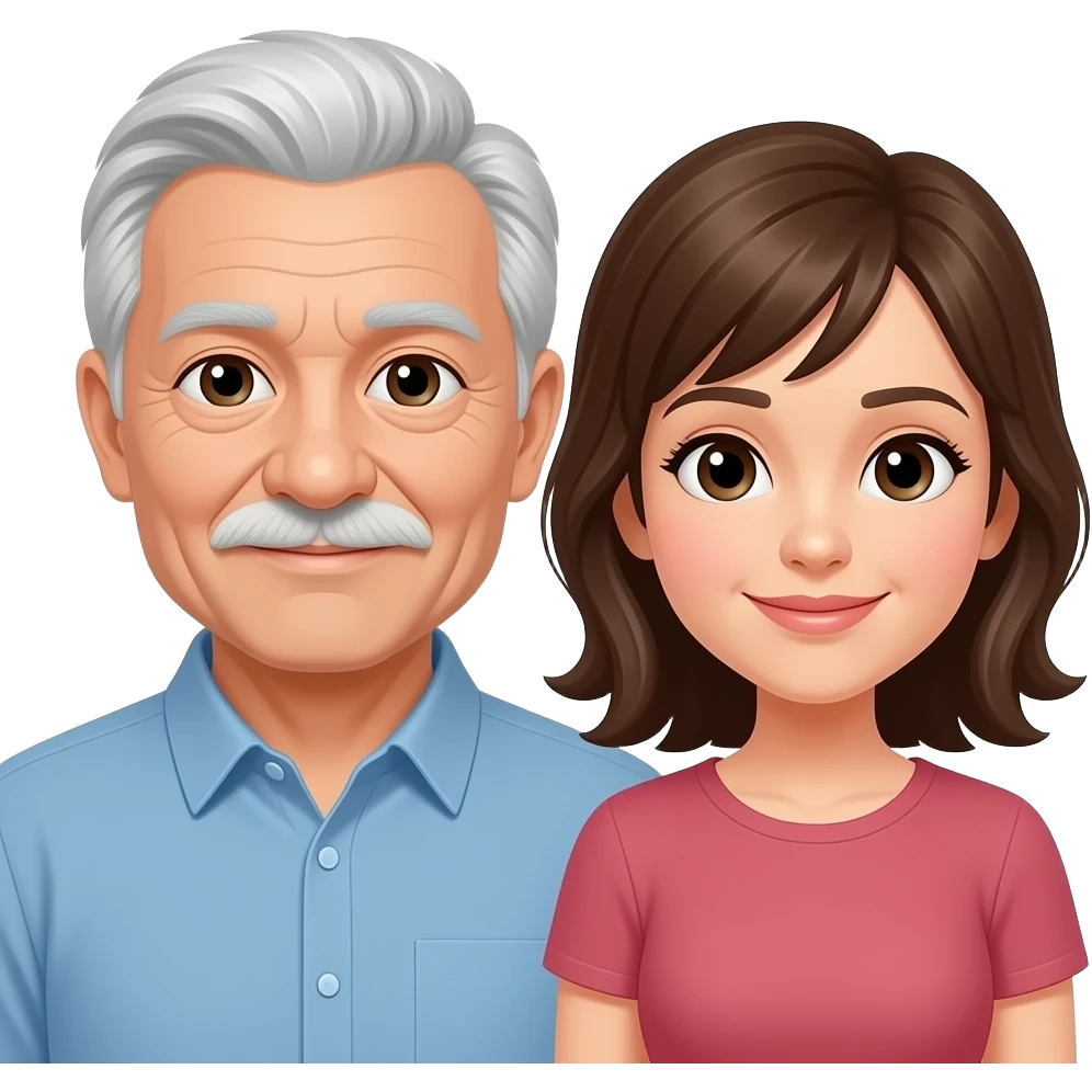Emoji of an Older man  with  slightely younger woman women e emoji